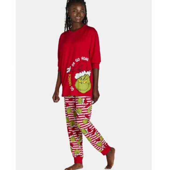 NEW 2Pc 3X 22W-24W Women's The Grinch Christmas Pajamas - Picture 1 of 3